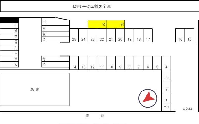 ピアレージュ剣之宇都駐車場の駐車場写真