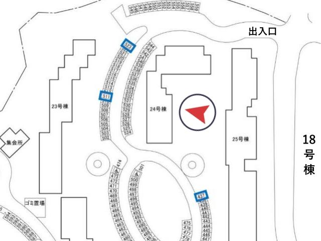 河内長野木戸団地駐車場(24号棟付近)の駐車場写真