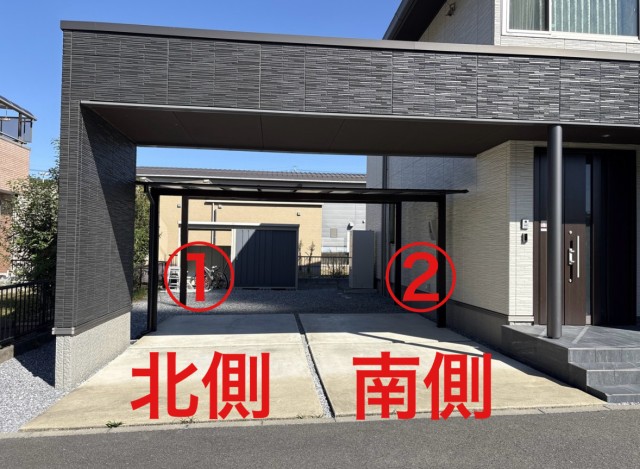 【南側】常磐小学校前駐車場　カーポート付きの駐車場写真