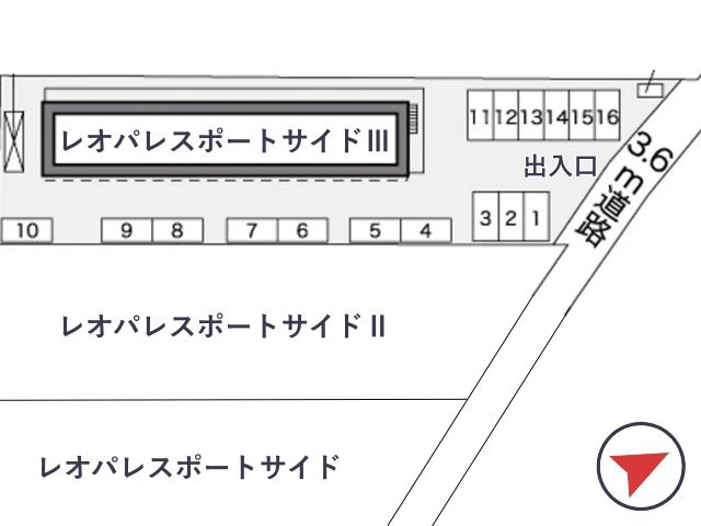 レオパレスポートサイドⅢ駐車場【32192】の駐車場写真