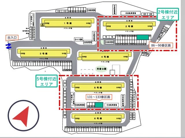 ビレッジハウス山本【W-291】の駐車場写真