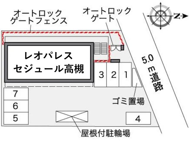 レオパレスセジュール高槻駐車場【36531】の駐車場写真