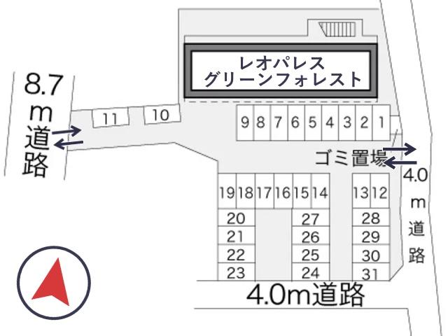 レオパレスグリーンフォレスト駐車場【17396】の駐車場写真