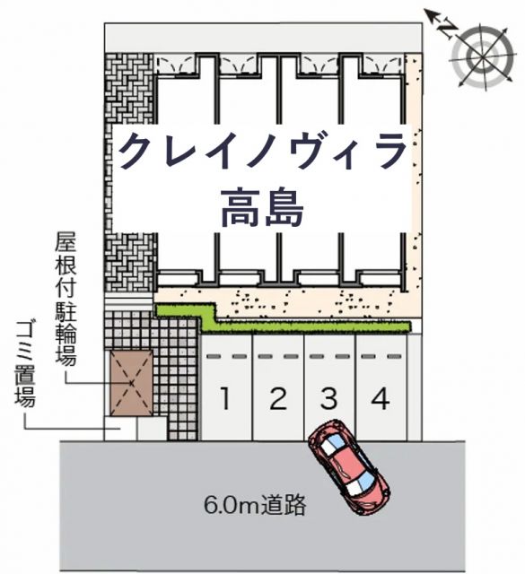 クレイノヴィラ高島駐車場【56805】の駐車場写真