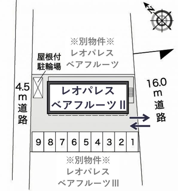 レオパレスベアフルーツⅡ駐車場【25865】の駐車場写真