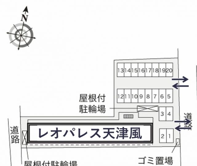 レオパレス天津風駐車場【31437】の駐車場写真