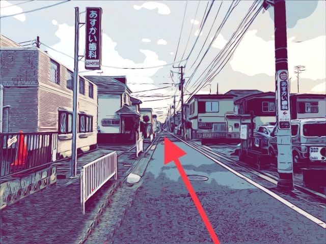 2.歯医者を左手に直進