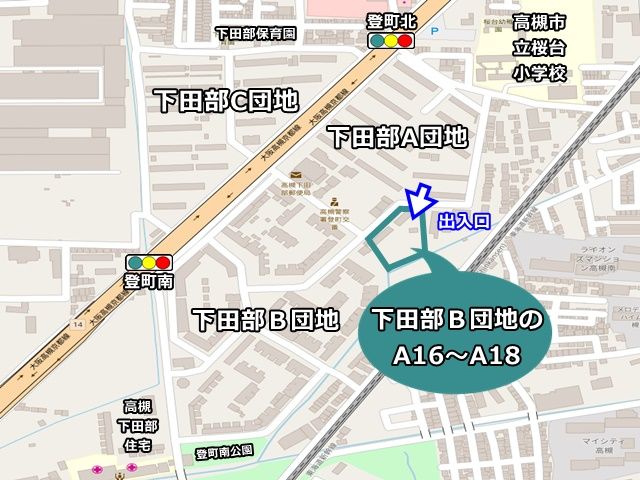 【周辺地図】ご利用いただく駐車場は「下田部B団地」の駐車場です