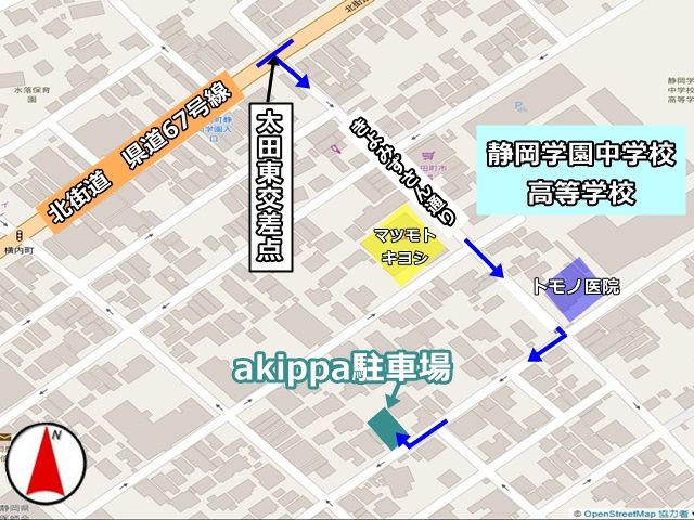 地図を参考に駐車場までお越し下さい