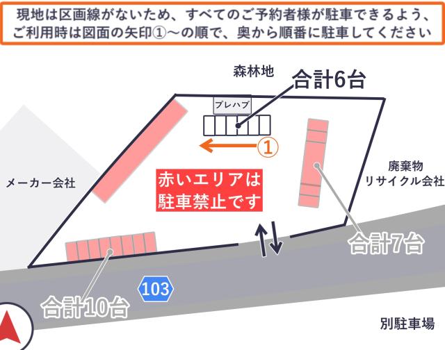 [55a36]小山7丁目4 アキッパ砂利駐車場【中型車まで利用可】の駐車場写真