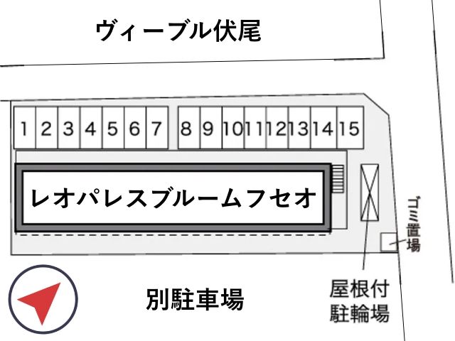 レオパレスブルームフセオ駐車場【30559】の駐車場写真