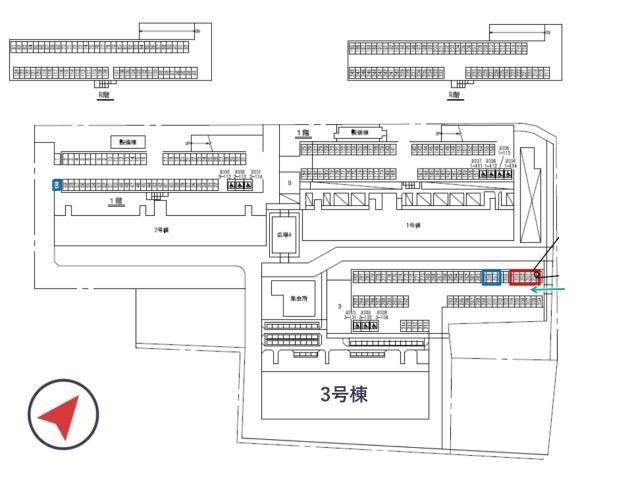 堺新金岡2丁3番 団地駐車場(3号棟付近)の駐車場写真