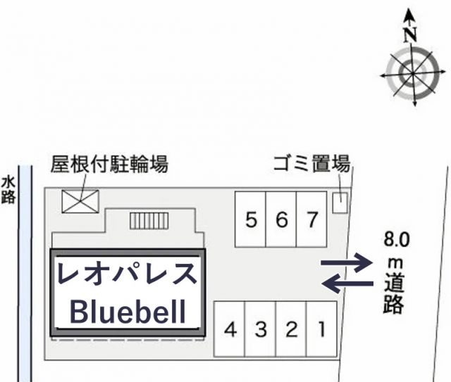 レオパレスBluebell駐車場【37124】の駐車場写真