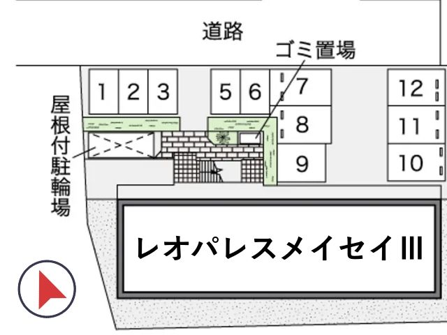 レオパレスメイセイⅢ駐車場【44920】の駐車場写真