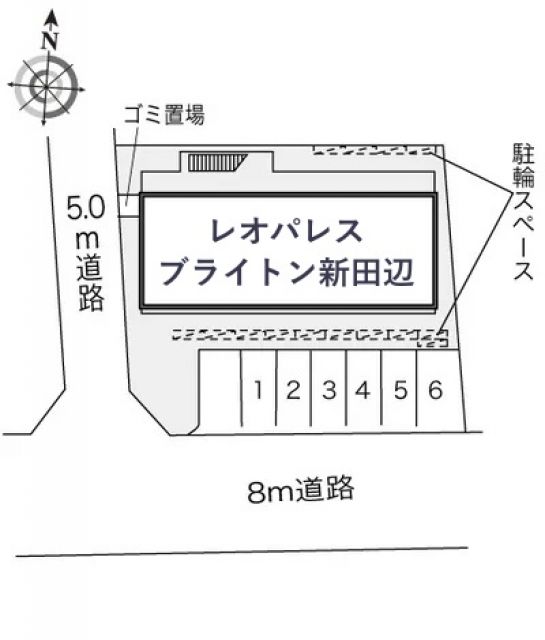レオパレスブライトン新田辺駐車場【22517】の駐車場写真