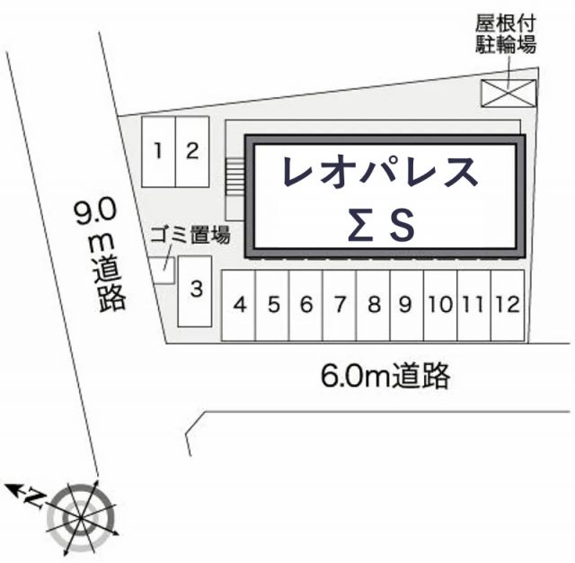 レオパレスΣS駐車場【27112】の駐車場写真