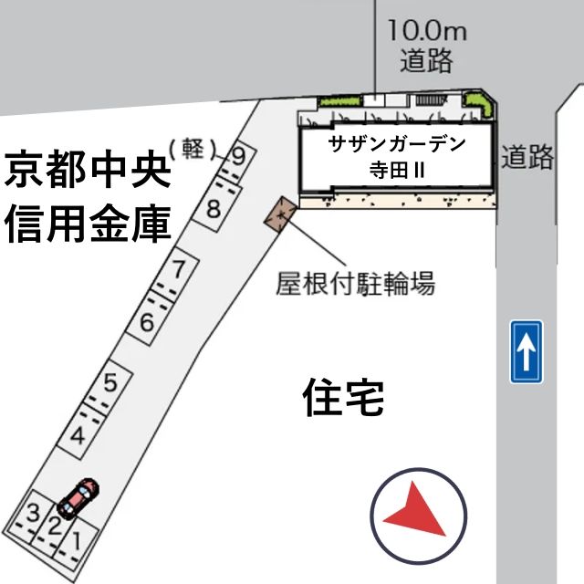 レオパレスサザンガーデン寺田Ⅱ駐車場【43608】の駐車場写真