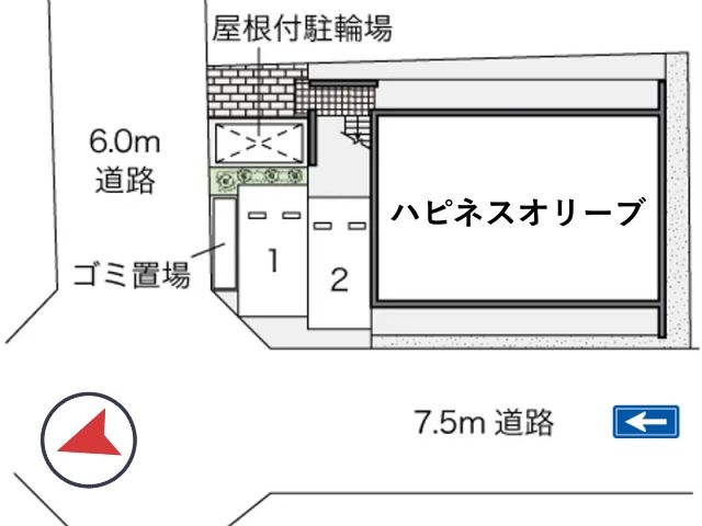 レオパレスハピネスオリーブ駐車場【45912】の駐車場写真