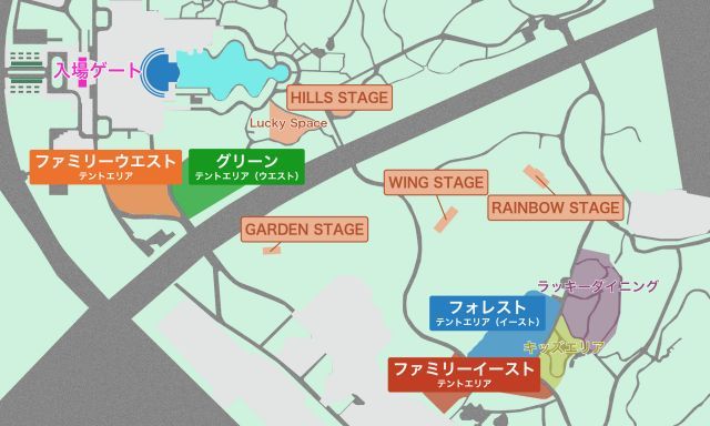 【テント券】フォレストテントエリア[イースト] 8/11(火・祝)用 LuckyFes'26の駐車場写真