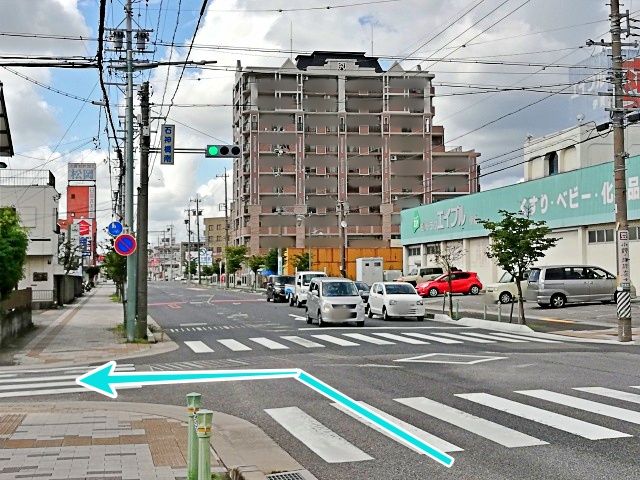 石神橋南信号を左折します
