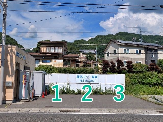 【諏訪湖の花火】8/15 akippa 諏訪スター薬局臨時駐車場の駐車場写真