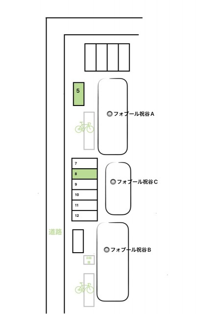 フォブール祝谷駐車場の駐車場写真