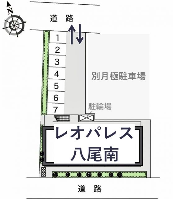 レオパレス八尾南駐車場【16449】の駐車場写真