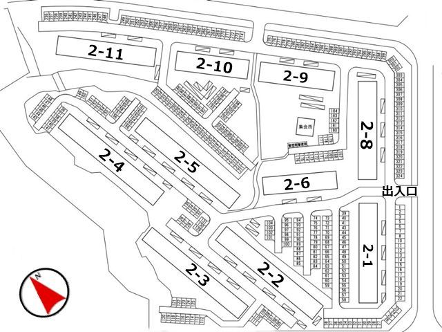 鴨谷台団地駐車場【2-5号棟付近】(0117)の駐車場写真
