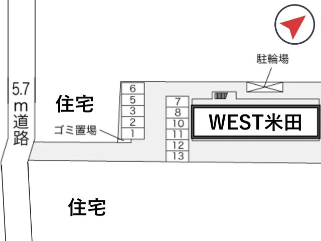レオパレスWEST米田駐車場【19095】の駐車場写真