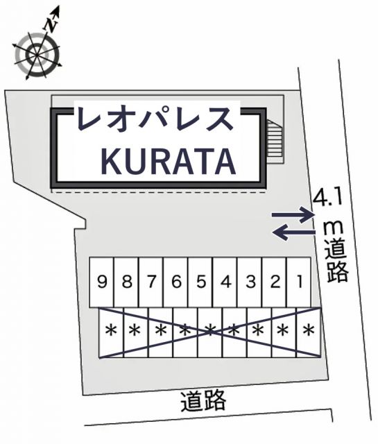 レオパレスKURATA駐車場【22967】の駐車場写真