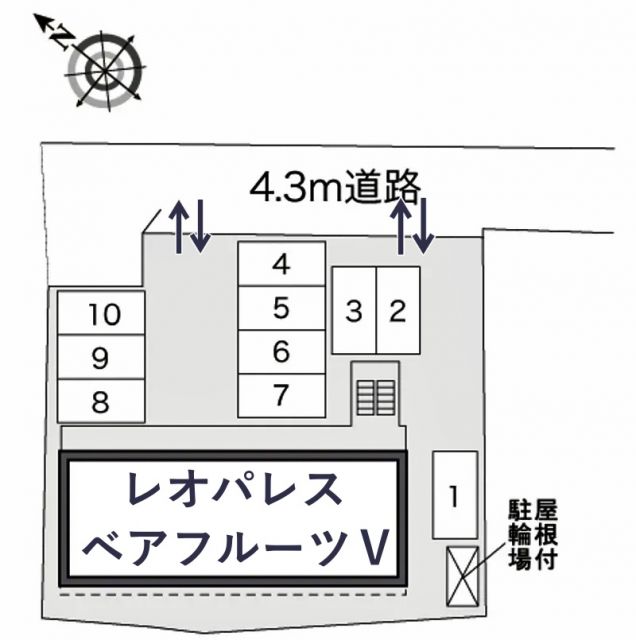 レオパレスベアフルーツⅤ駐車場【32793】の駐車場写真