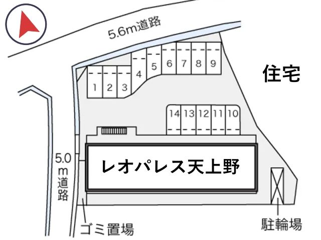 レオパレス天上野駐車場【21341】の駐車場写真
