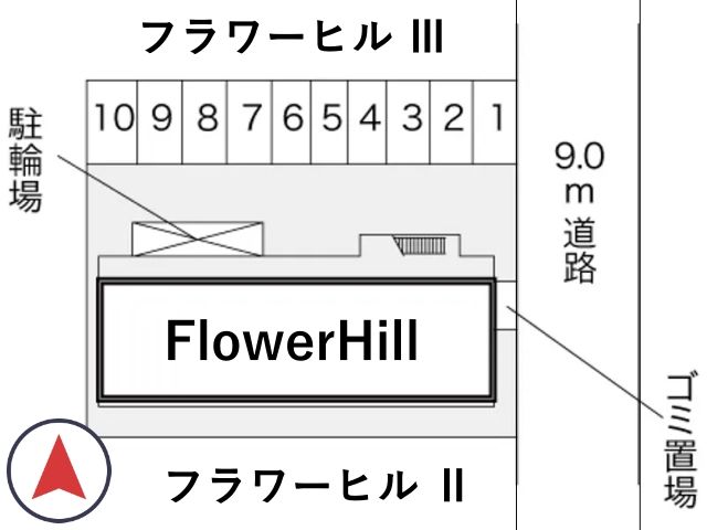レオパレスFlowerHill駐車場【19130】の駐車場写真