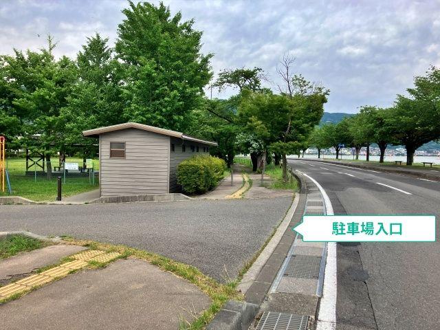 【諏訪湖の花火】8/15 akippa みずべ公園西側臨時駐車場の駐車場写真