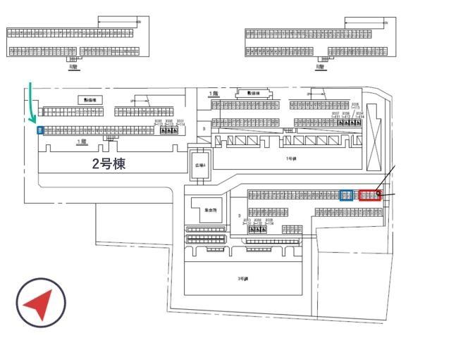 堺新金岡2丁3番 団地駐車場(2号棟付近)の駐車場写真