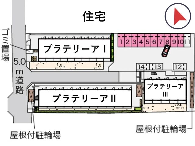 レオパレスプラテリーアⅠ駐車場【29169】の駐車場写真