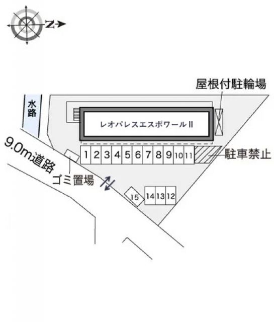レオパレスエスポワールⅡ駐車場【32123】の駐車場写真