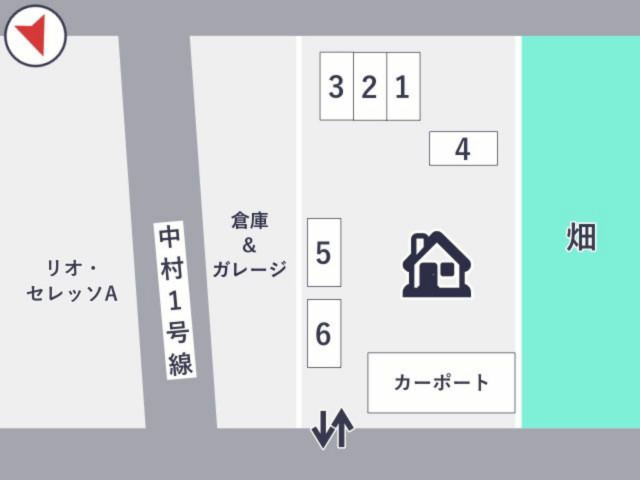 中村町628-5カーポート有☆akippaの駐車場写真