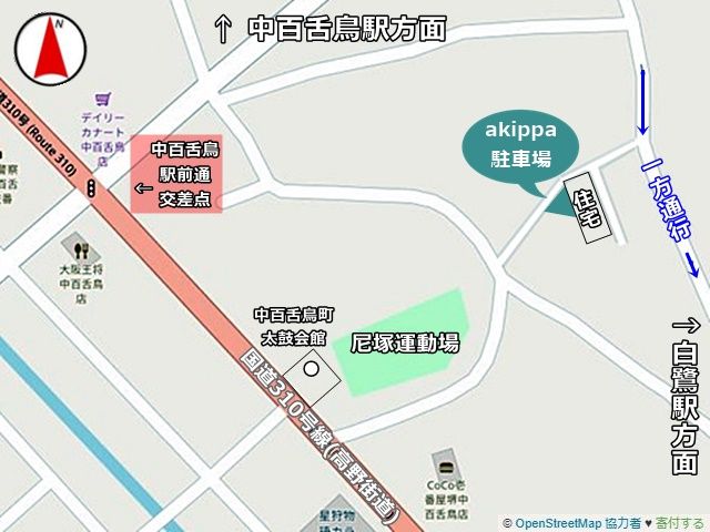 駐車場の周辺地図です。