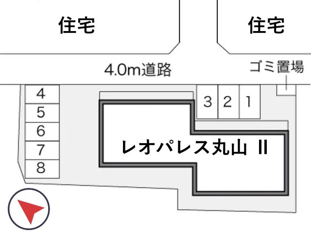 レオパレス丸山 Ⅱ駐車場【22107】の駐車場写真
