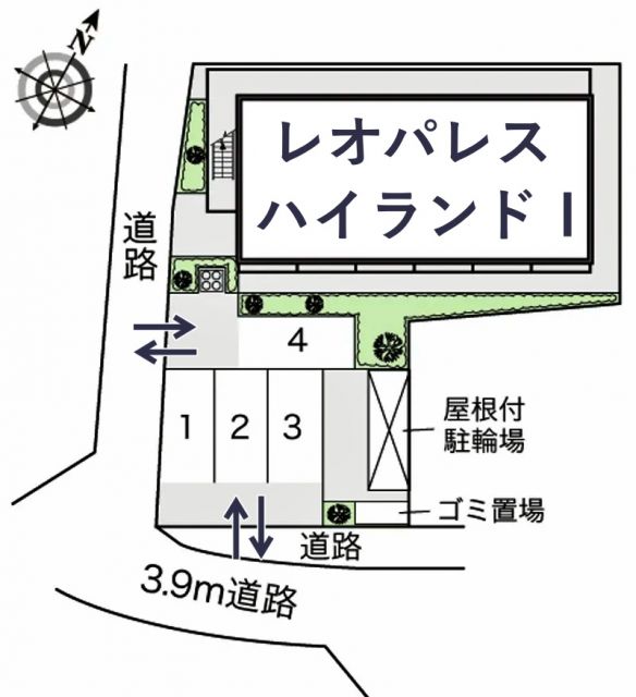 レオパレスハイランドⅠ駐車場【17654】の駐車場写真