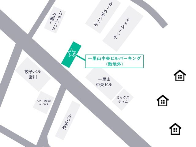 一里山中央ビルパーキング（敷地外）の駐車場写真