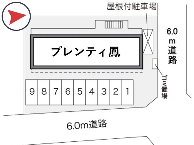 レオパレスプレンティ鳳駐車場【29297】の駐車場写真