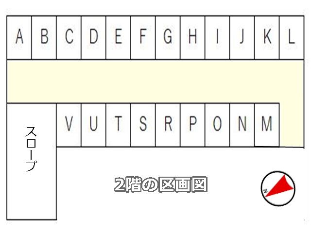駐車場2階の区画図です。