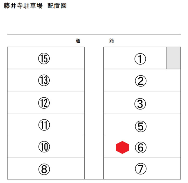 藤井寺市国府2-101駐車場 ⑥番の駐車場写真