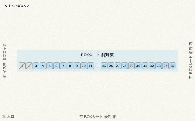 BOXシート前列　東の駐車場写真