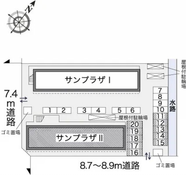 レオパレスサンプラザⅡ駐車場【21772】の駐車場写真