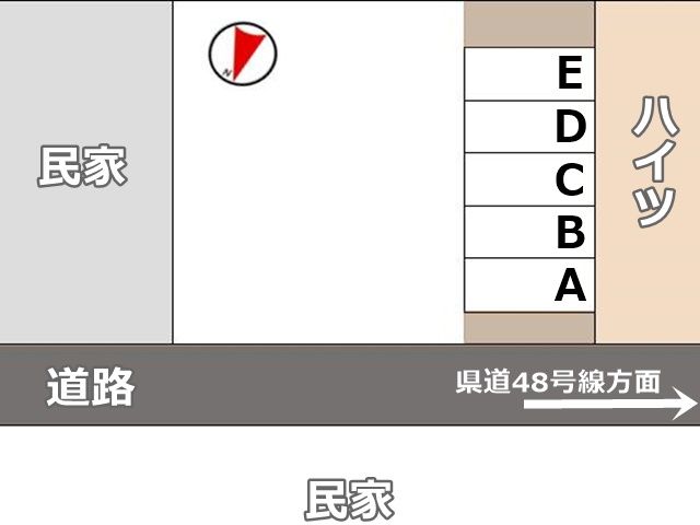 駐車場全体の図面です。予約したスペースの位置にお間違いのないようご注意ください。