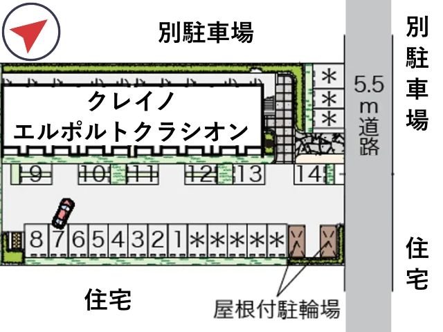 クレイノエルポルトクラシオン駐車場【57347】の駐車場写真