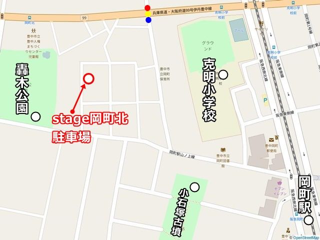 駐車場周辺の地図です。